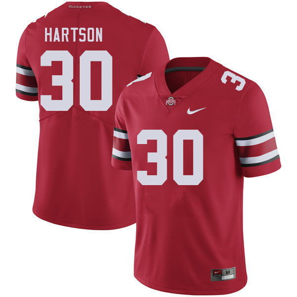 Ohio State Buckeyes Will Hartson Men's #30 Red Authentic Stitched College Football Jersey